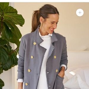 Frank & Eileen Charcoal Double-Breasted Blazer